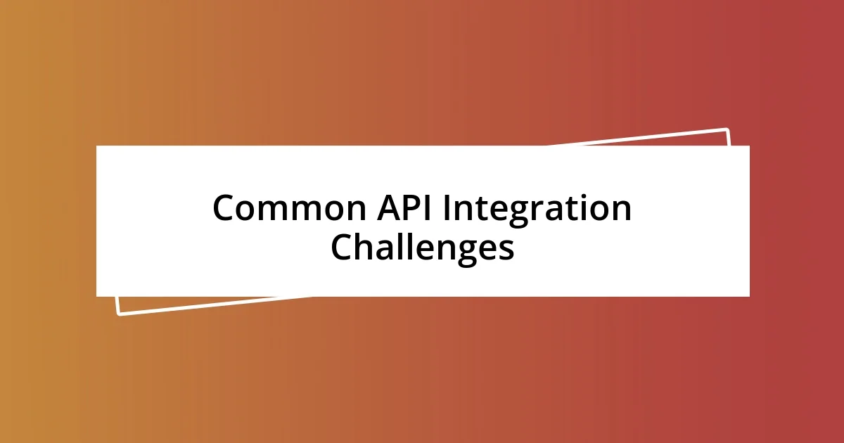 Common API Integration Challenges